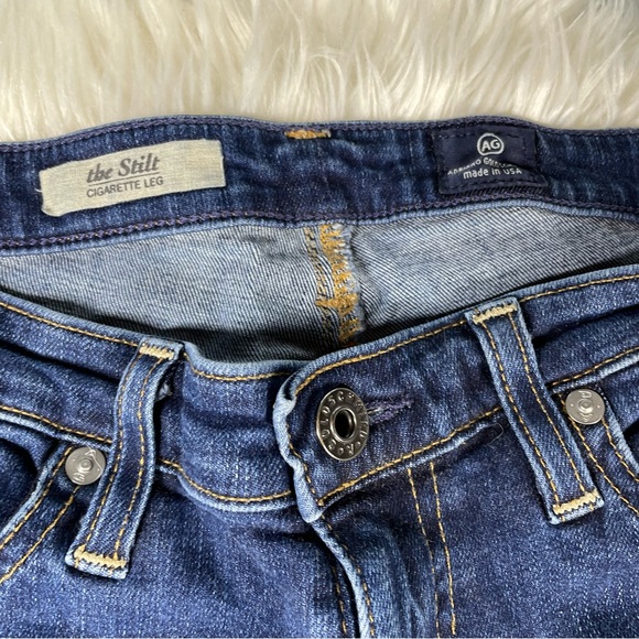 AG Adriano Goldschmied The Stilt Cigarette Leg | Dark Wash Blue | Size 26 - Picture 6 of 7